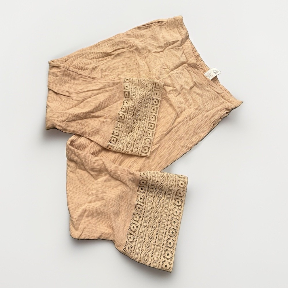 Ateesa Made India Lace Bohemian Zen Viscose XL Pull On Lightweight Pants Vacay